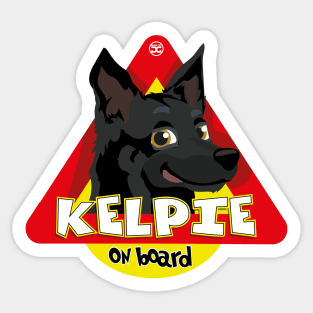 Australian Kelpie On Board - Black Sticker